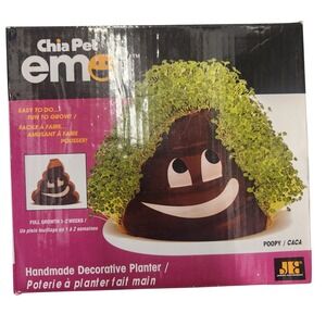 Chia‎ Pet Emoji Poopy Handmade Decorative Planter Grow Your Own Caca Fun Gift